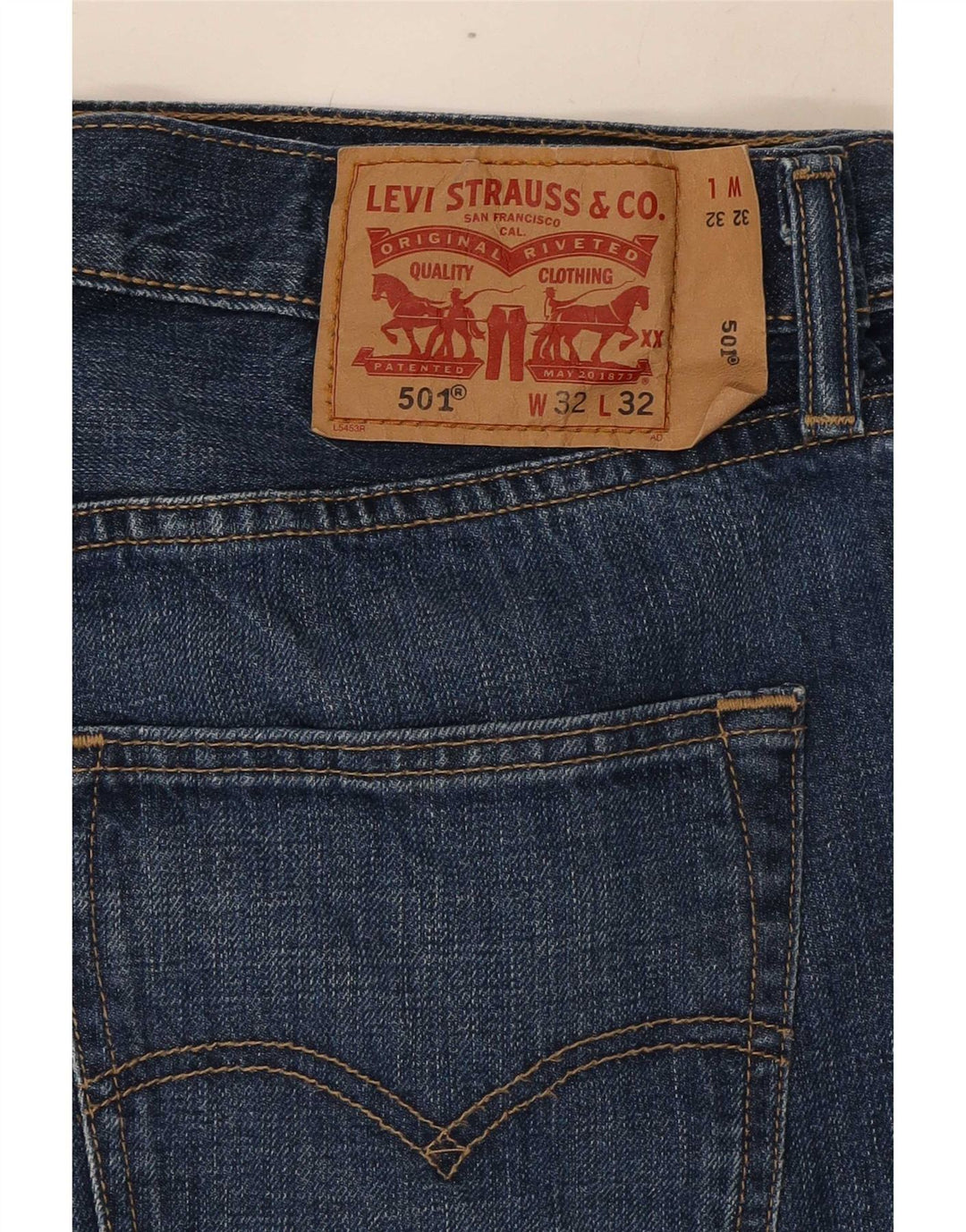 Levi's muške 501 ravne traperice W32 L32 tamnoplavi pamuk