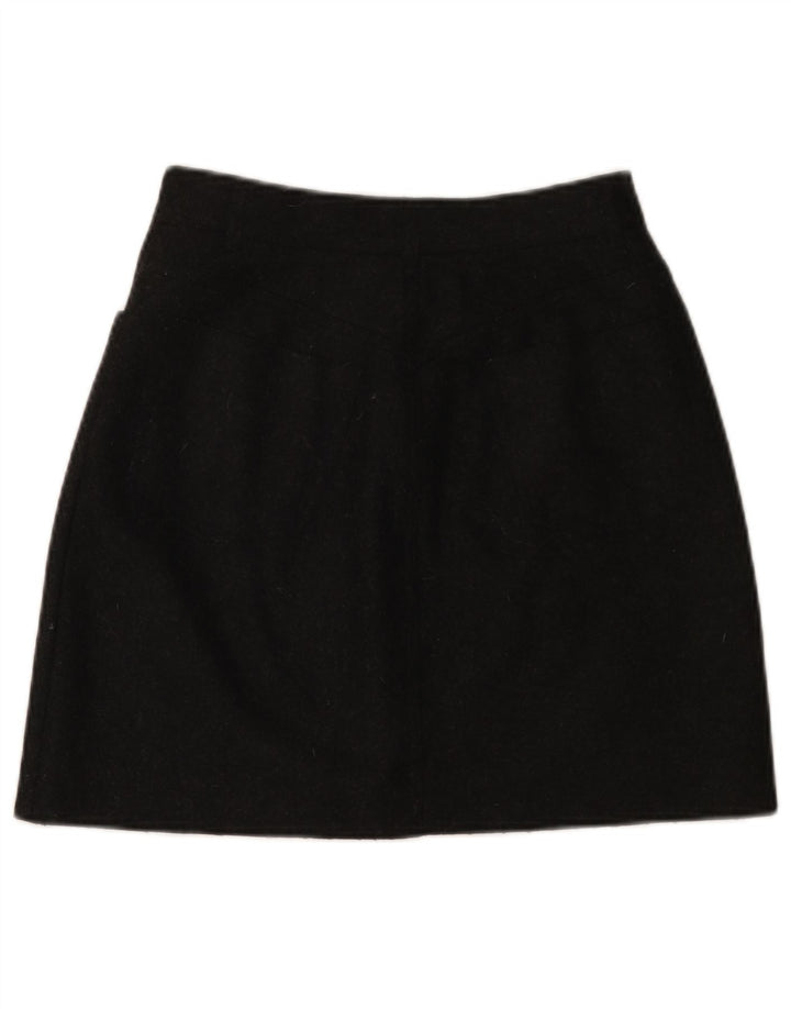 VINTAGE ženska suknja A-kroja IT 42 srednje W26 crna vuna