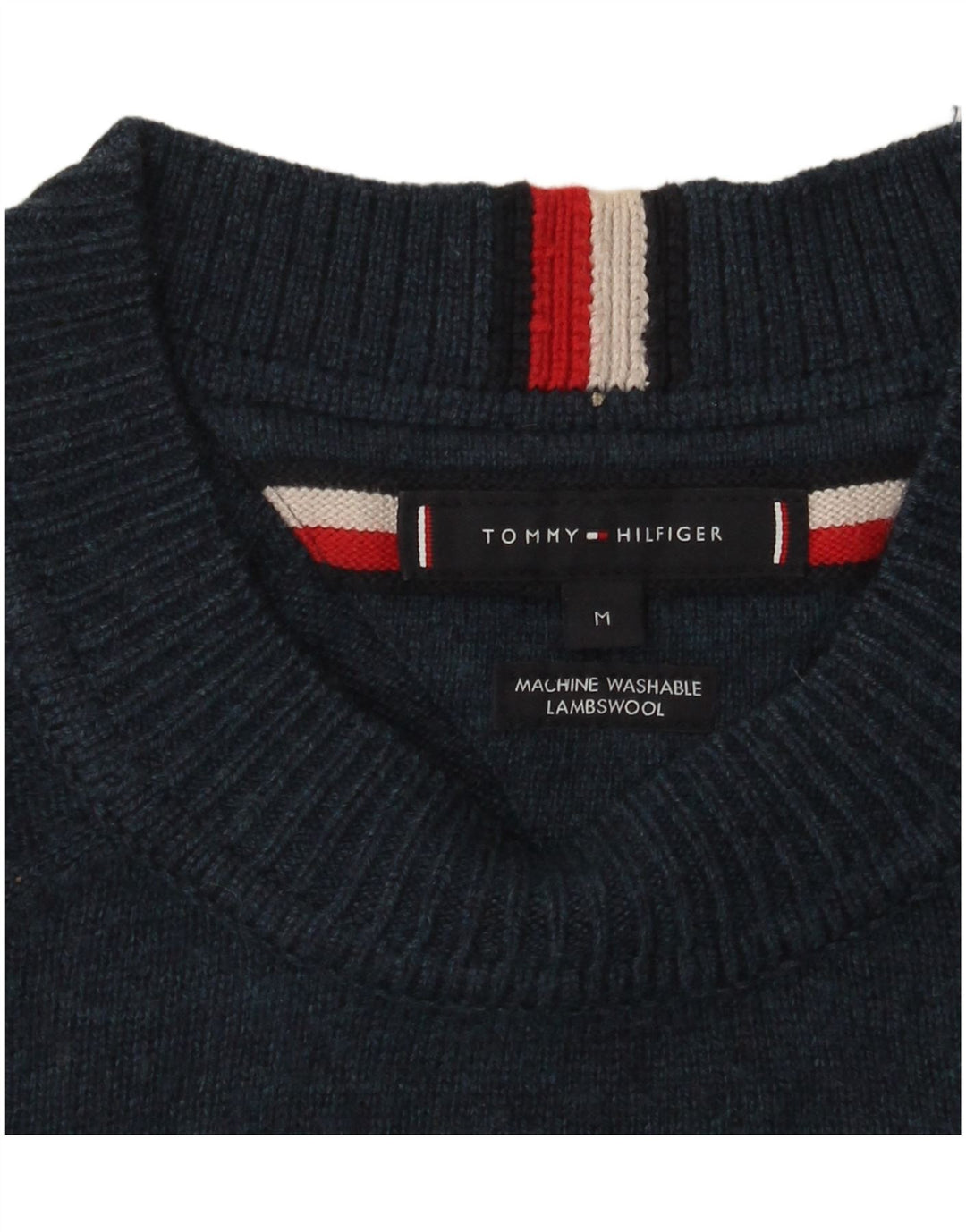 Tommy Hilfiger muški džemper s okruglim izrezom srednje tamnoplave janjeće vune
