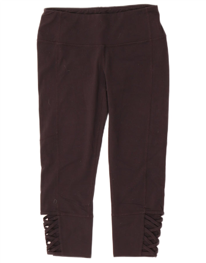 ATHLETA Ženske kapri tajice UK 10 Male crne najlonske