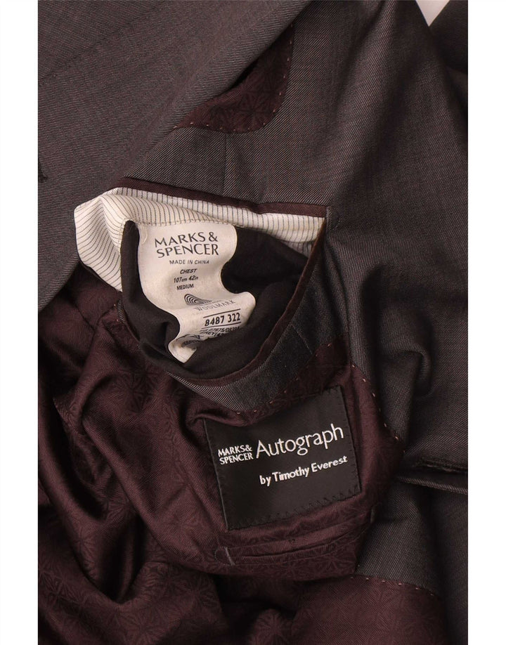 Marks & Spencer muški sako s 2 gumba UK 42 Velika siva vunena