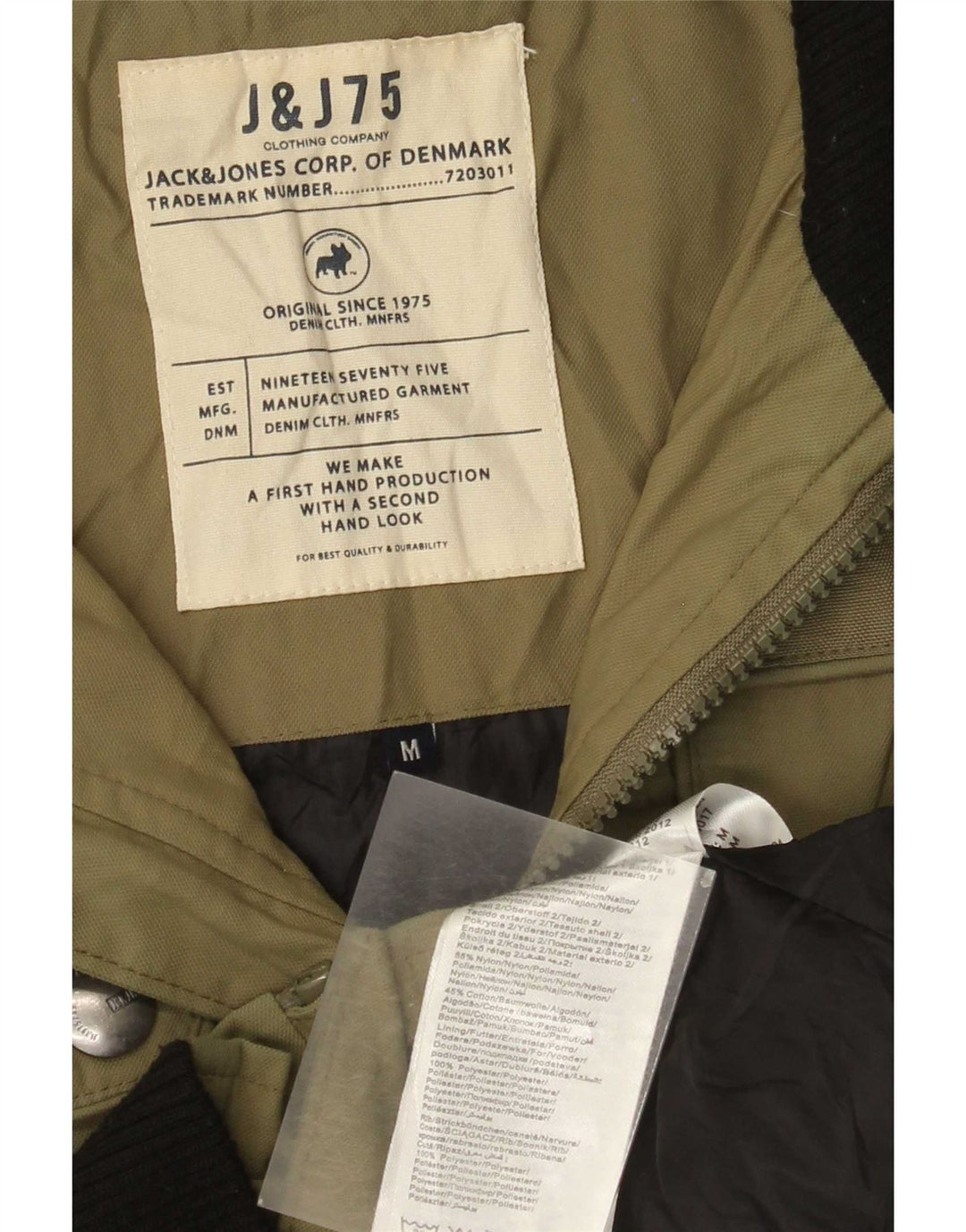Jack & Jones muška pomoćna jakna s kapuljačom UK 38, srednji kaki najlon
