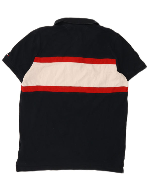 Tommy Hilfiger muška pripijena polo majica, veliki tamnoplavi pamuk