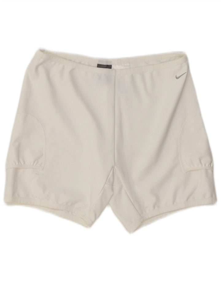 NIKE ženske kratke sportske hlače Dri Fit UK 12 Srednje bijeli poliester