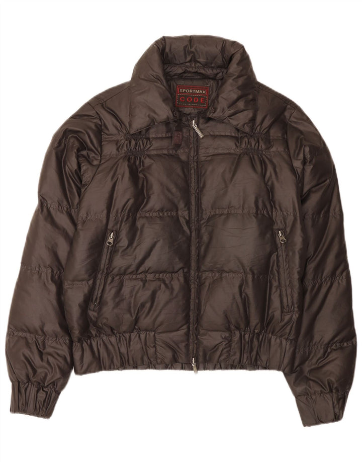 Sportmax ženska velika podstavljena jakna UK 10 Small Brown Poliester