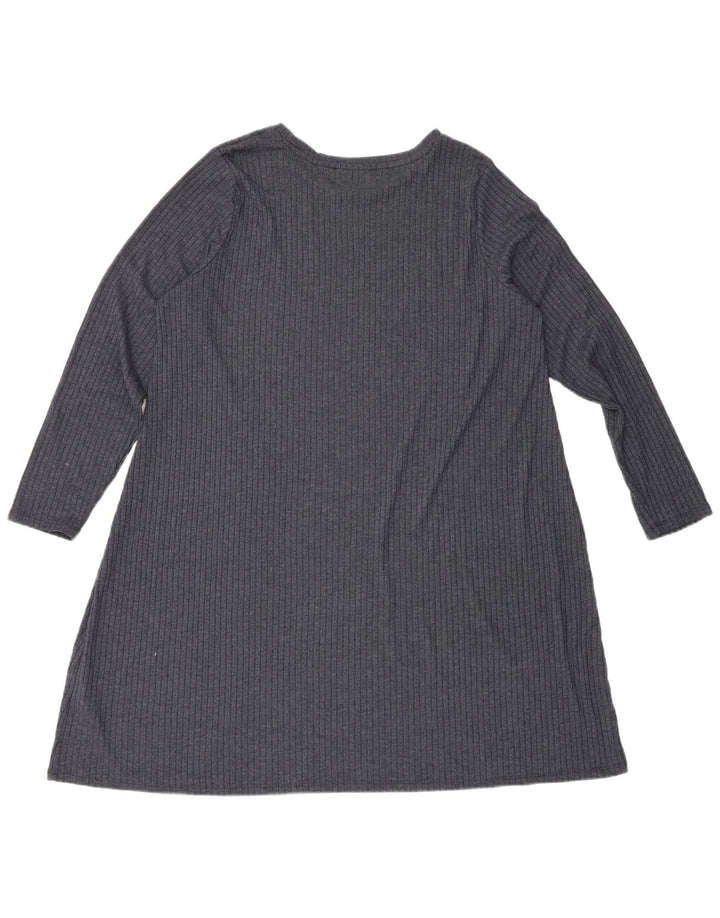 Marks & Spencer ženska osnovna haljina dugih rukava UK 20 2XL tamnoplava