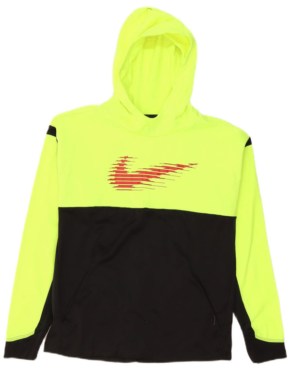 Nike Boys Dri Fit Graphic majica s kapuljačom 13-14 Years XL Yellow Colourblock