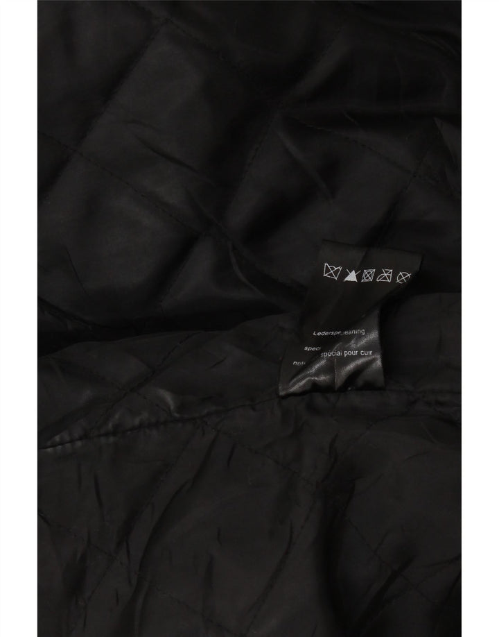 VINTAGE Womens Leather Coat UK 20 2XL Black Leather Vintage Vintage and Second-Hand Vintage from Messina Hembry 