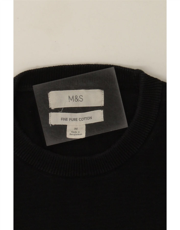 Marks & Spencer ženski džemper s okruglim izrezom Srednji crni pamuk