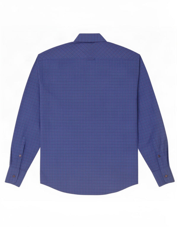 Ben Sherman Mens Shirt Medium Blue Check Cotton