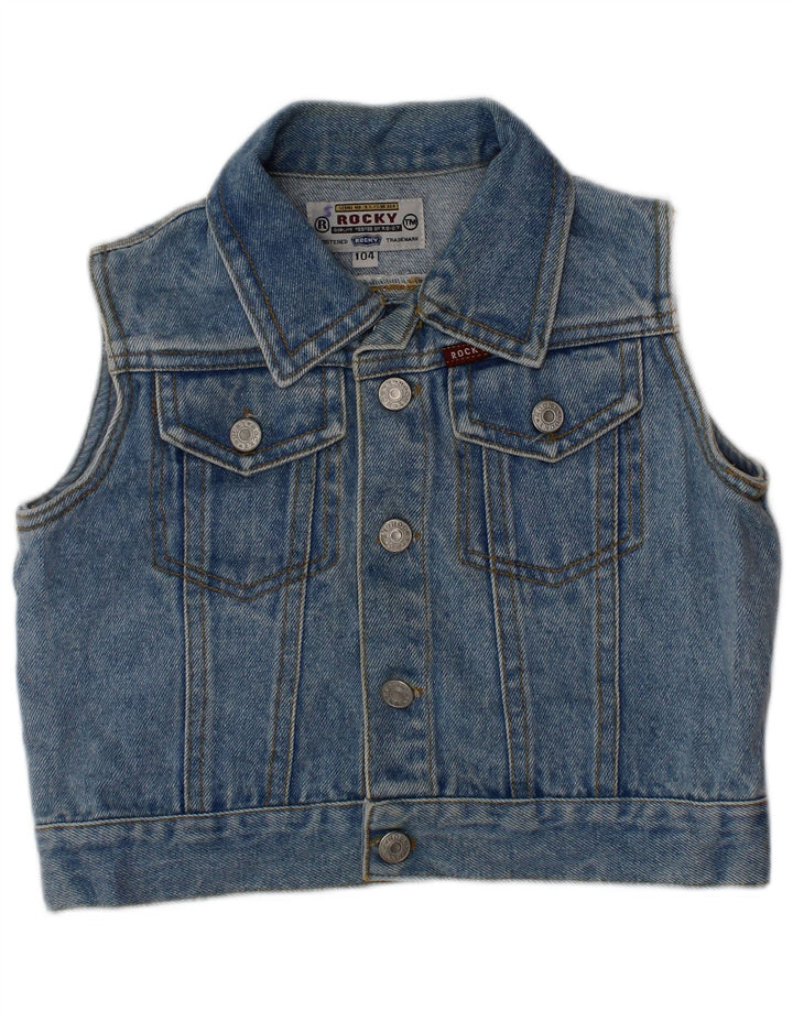 ROCKY Boys Denim Gilet 3-4 Years Blue Pamuk