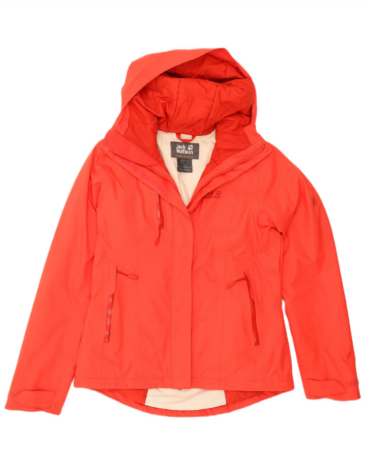 Velika ženska kišna jakna Jack Wolfskin s kapuljačom UK 8/10 Mala crvena
