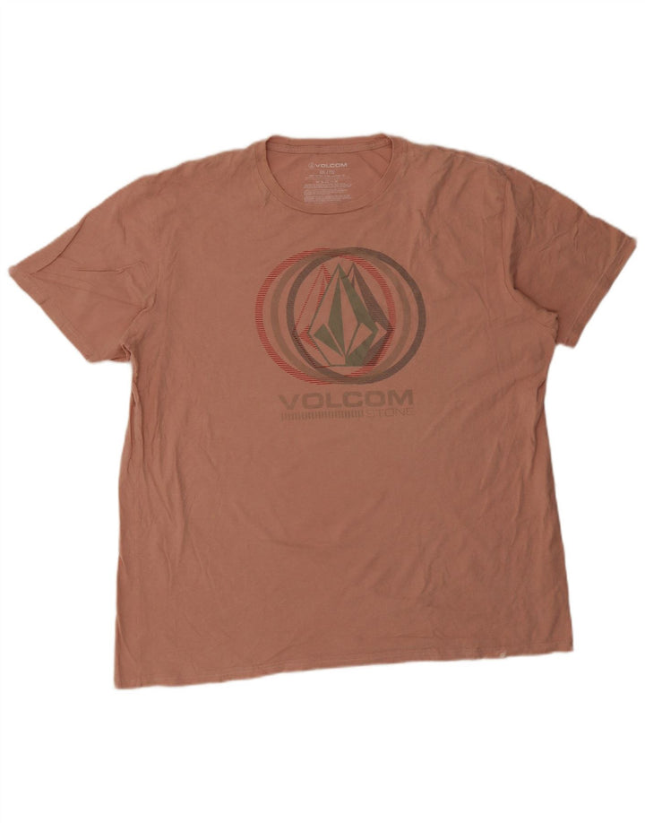 Volcom muška majica kratkih rukava s grafičkim motivima 2XL, ružičasti pamuk