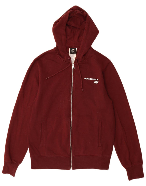 New Balance muški pulover s kapuljačom s patentnim zatvaračem, mali, tamnocrveni pamuk