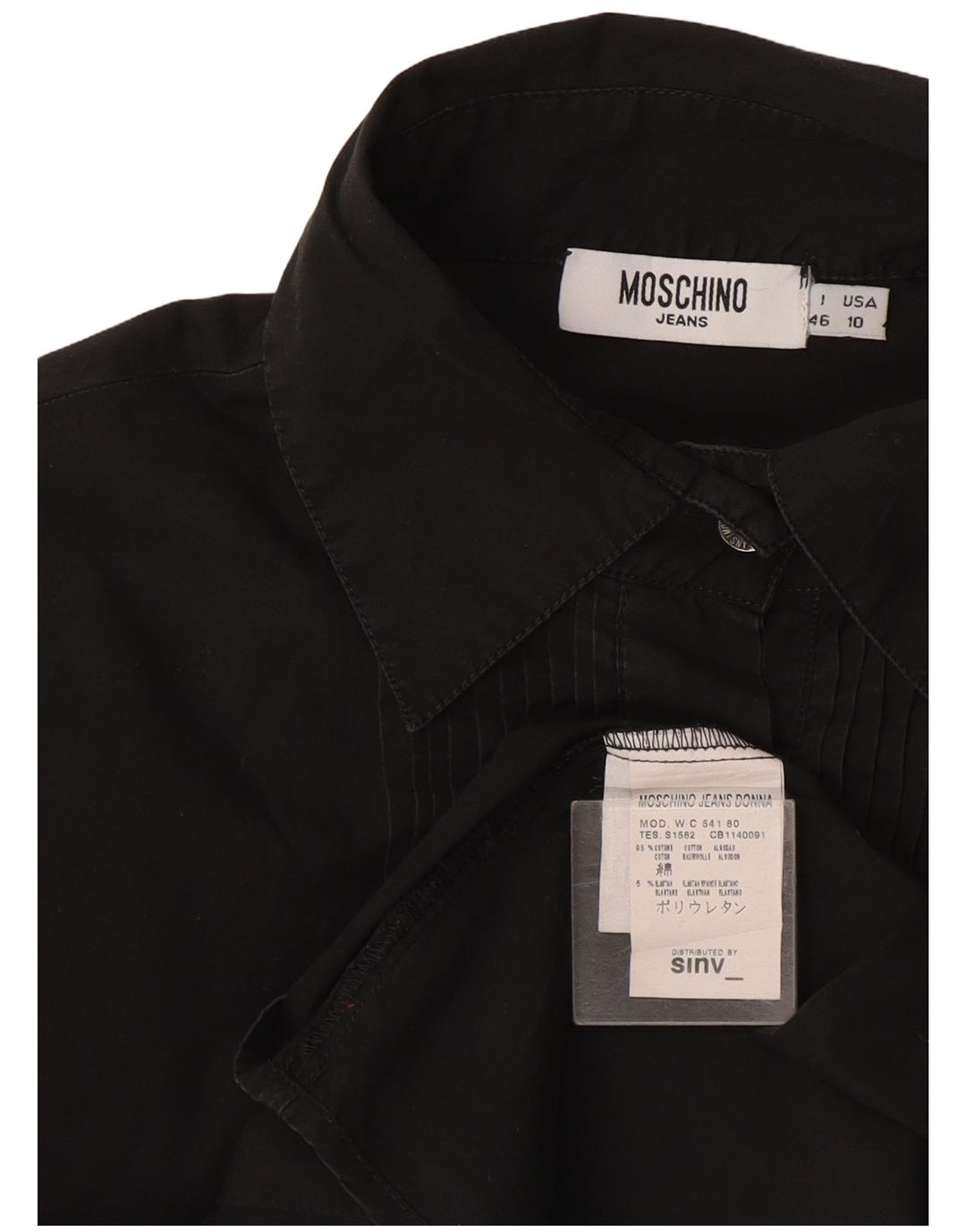 Moschino ženska majica s prednjicom s volanima IT 46 Veliki sivi pamuk