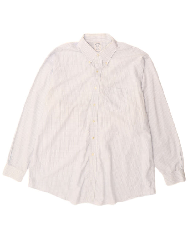 Brooks Brothers muška košulja veličina 18 2XL plavi karirani pamuk