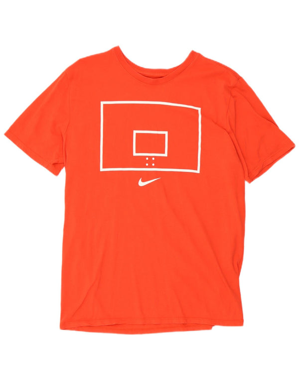 Nike Dri Fit Graphic T-Shirt Top Large Red Pamuk