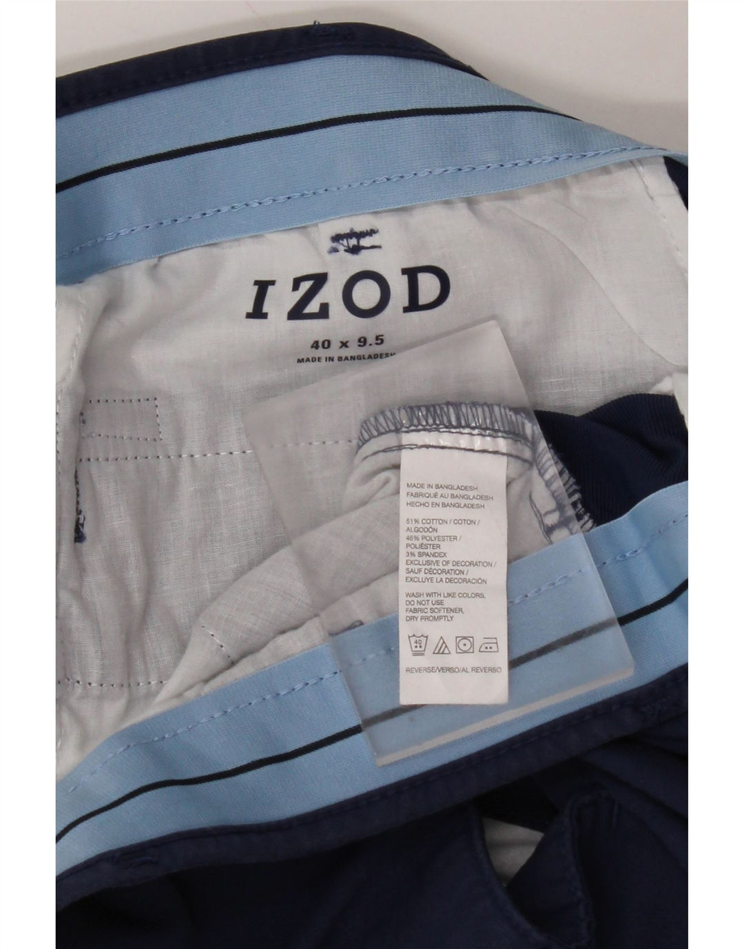 IZOD Muške chino kratke hlače W40 XL tamnoplavi pamuk