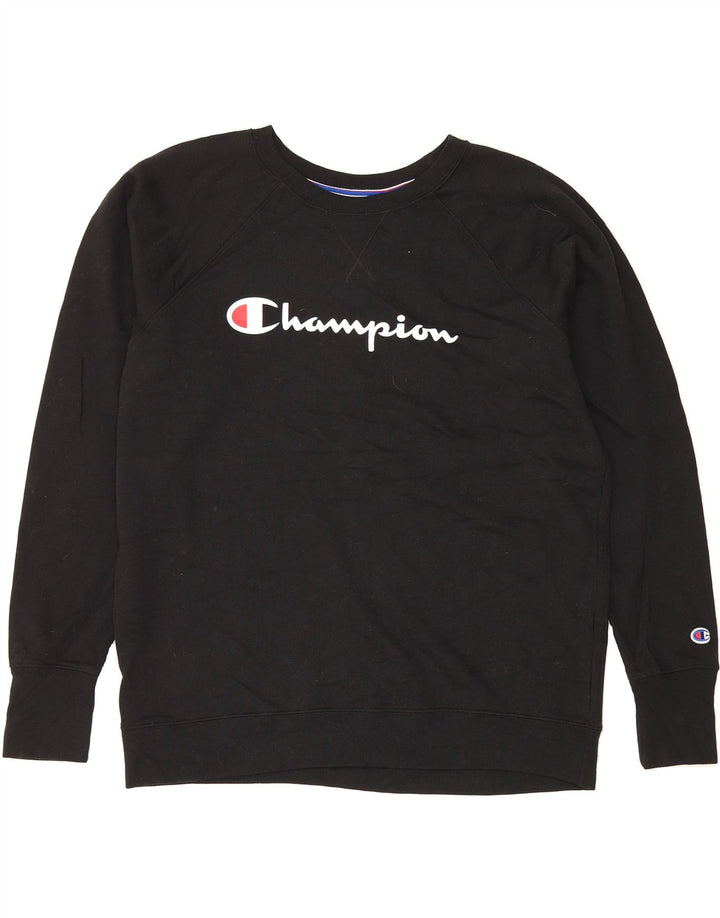CHAMPION Womens Oversized Graphic Sweatshirt Jumper UK 20 2XL Black Vintage Champion and Second-Hand Champion from Messina Hembry 
