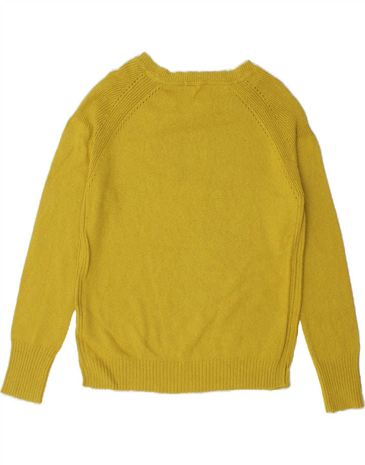 WHITE STUFF Womens Boat Neck Jumper Sweater UK 12 Medium  Yellow Nylon Vintage White Stuff and Second-Hand White Stuff from Messina Hembry 