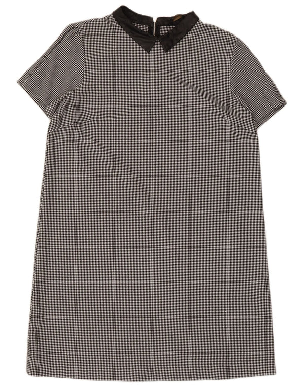 Zara ženska duga haljina UK 14 veliki crni poliester u obliku ptičje zube