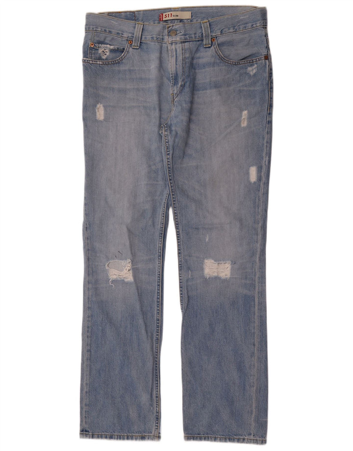 Levi's muške 511 uske traperice s oštećenjem W38 L34 plavi pamuk