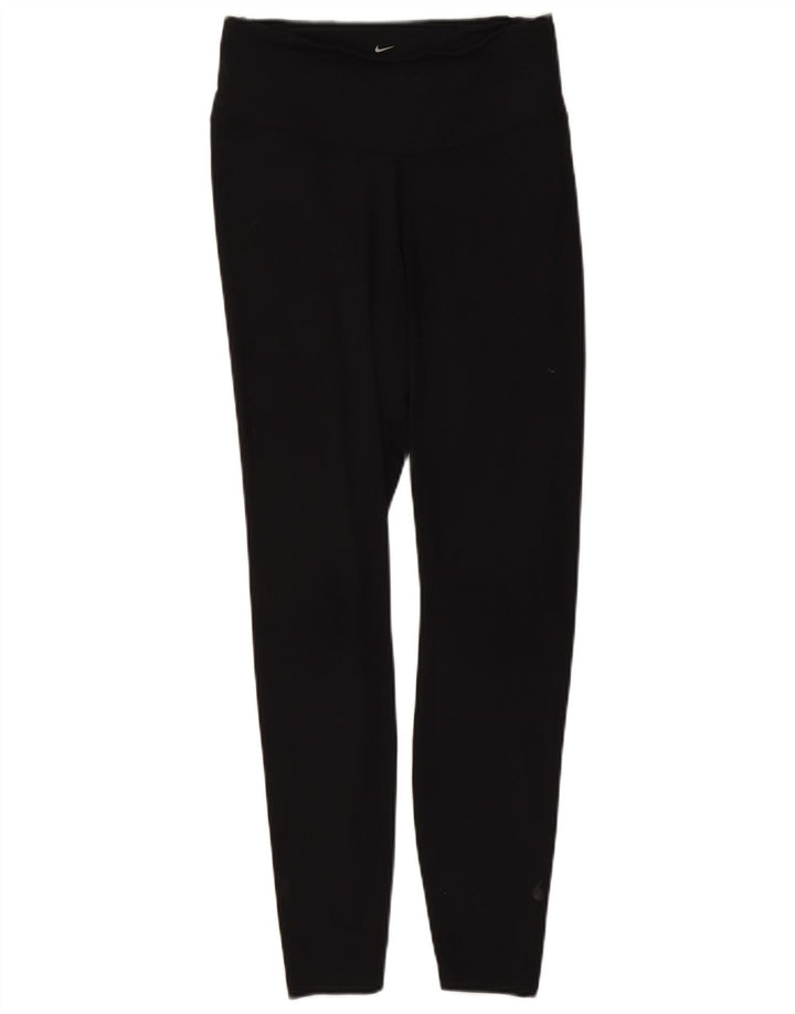 Nike Ženske Dri Fit Leggings UK 12 srednje crne najlonske