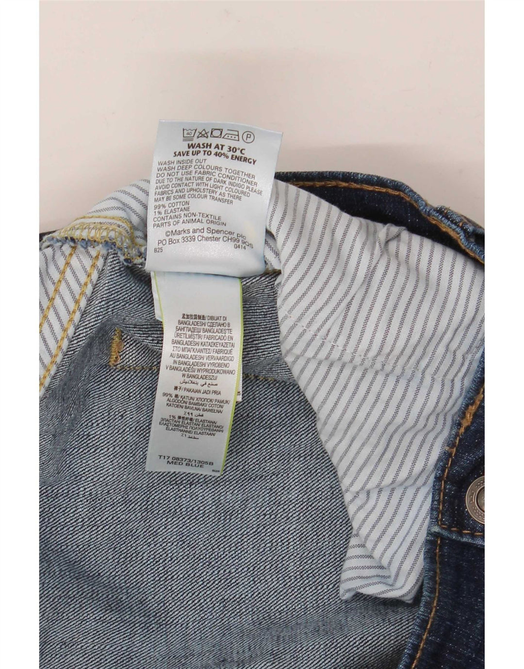 Marks & Spencer muške ravne traperice regularnog kroja W38 L33 plavi pamuk