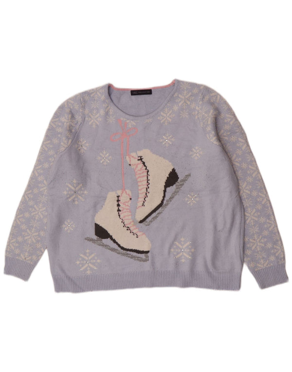 Marks & Spencer ženski džemper s okruglim izrezom UK 16 Large Blue