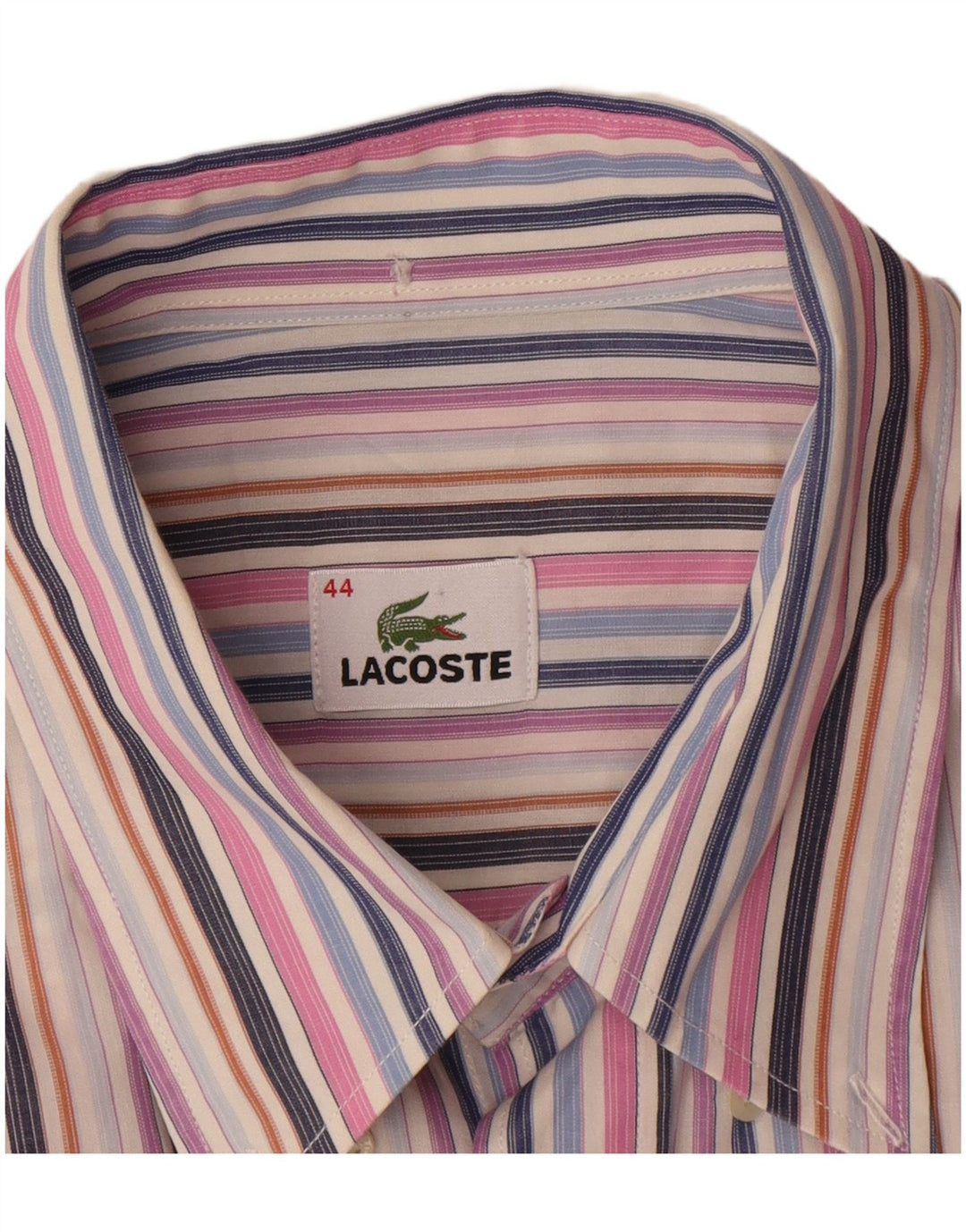 LACOSTE Muška Košulja Veličina 44 XL Višebojna Prugasta Pamuk