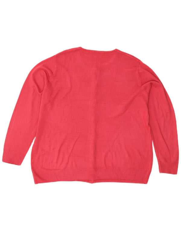 Marks & Spencer ženski kardigan pulover UK 22 3XL ružičasti akril