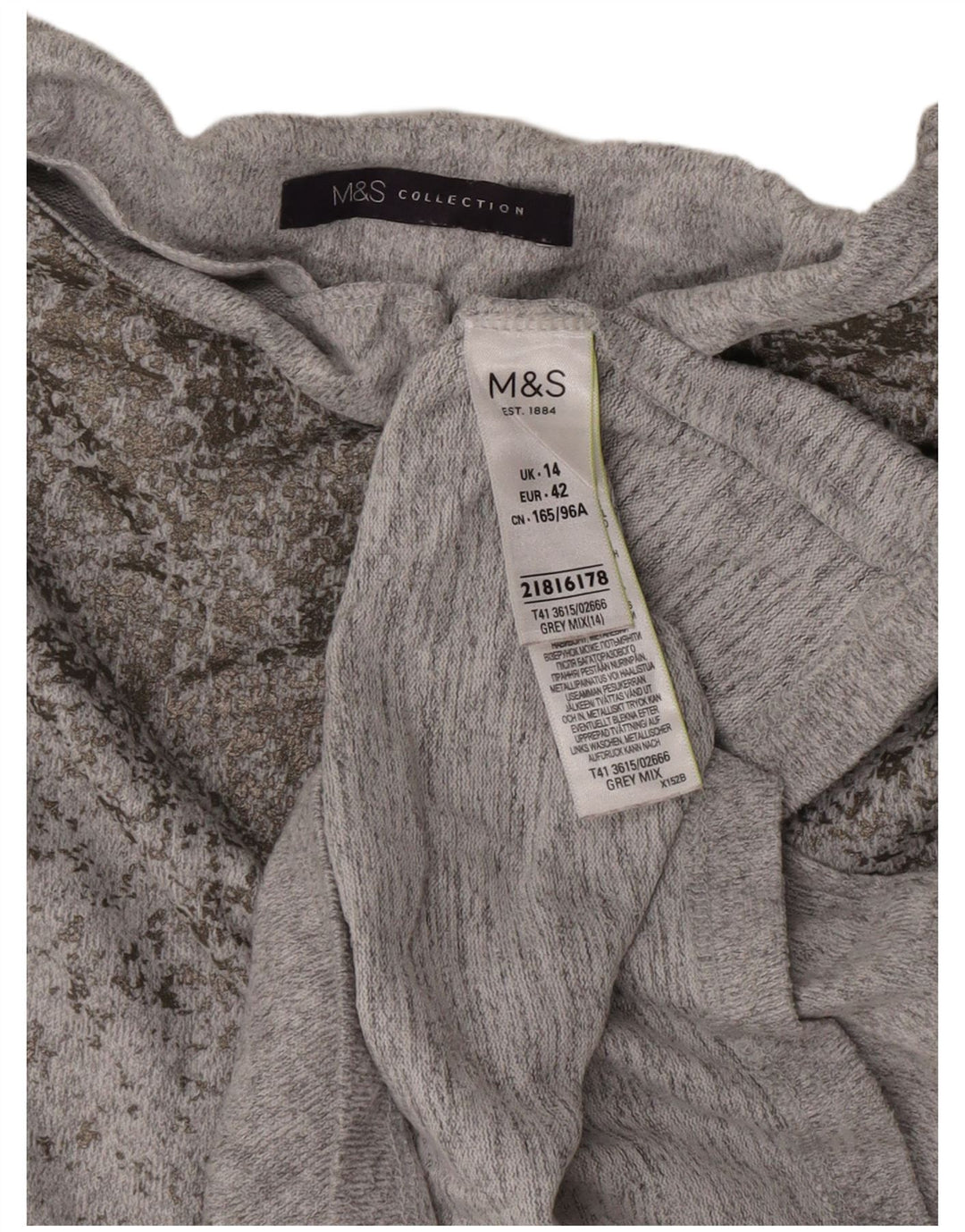 Top ženske bluze Marks & Spencer UK 14 srednje sivi flekasti poliester