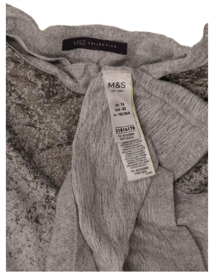 Top ženske bluze Marks & Spencer UK 14 srednje sivi flekasti poliester