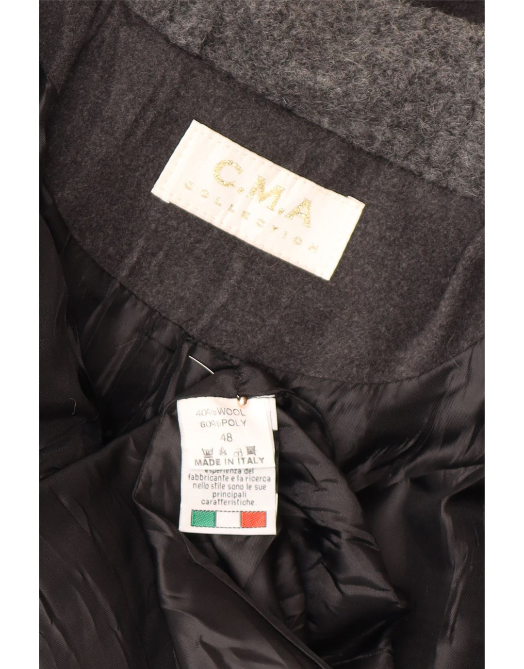 VINTAGE ženski duffle kaput s kapuljačom IT 48 XL siva vuna