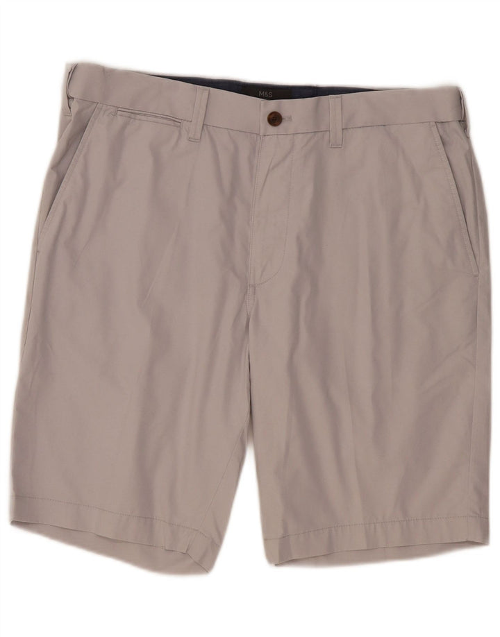 MARKS & SPENCER Mens Chino Shorts W36 Large Grey Cotton