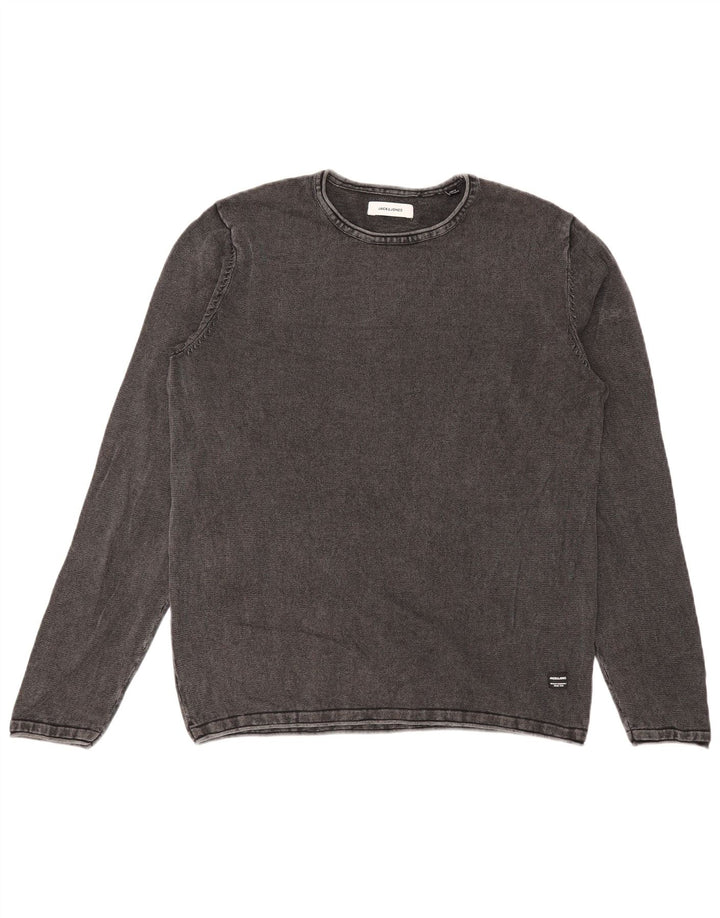 Jack & Jones muška majica dugih rukava, srednje sivi pamuk