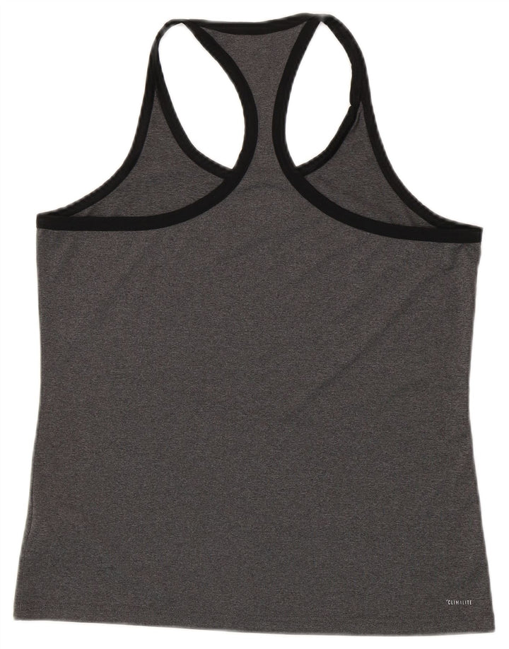ADIDAS ženski Climalite grafički prsluk UK 12/14 srednje sivi poliester