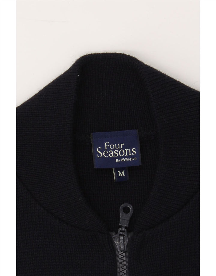 FOUR SEASONS Mens Cardigan Sweater Medium Navy Blue Acrylic Vintage Four Seasons and Second-Hand Four Seasons from Messina Hembry 