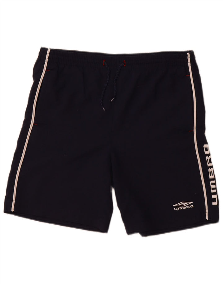 UMBRO Boys Sport Shorts 13-14 Years Large Navy Blue Polyester