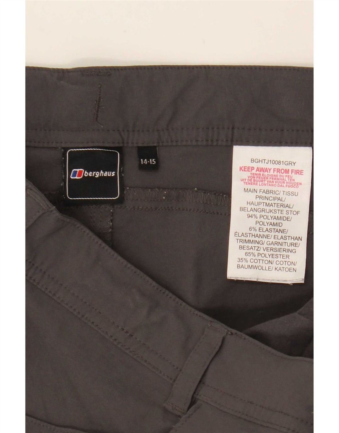 Kargo kratke hlače Berghaus za dječake 14-15 godina W31 sivi poliamid