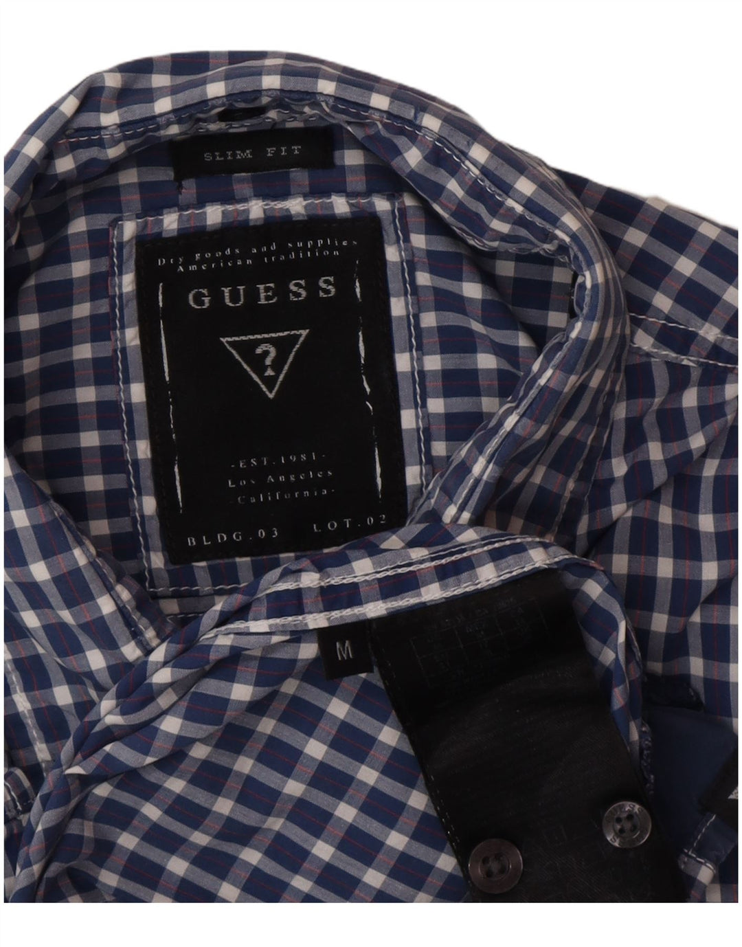 Guess muška uska košulja srednje plave boje gingham