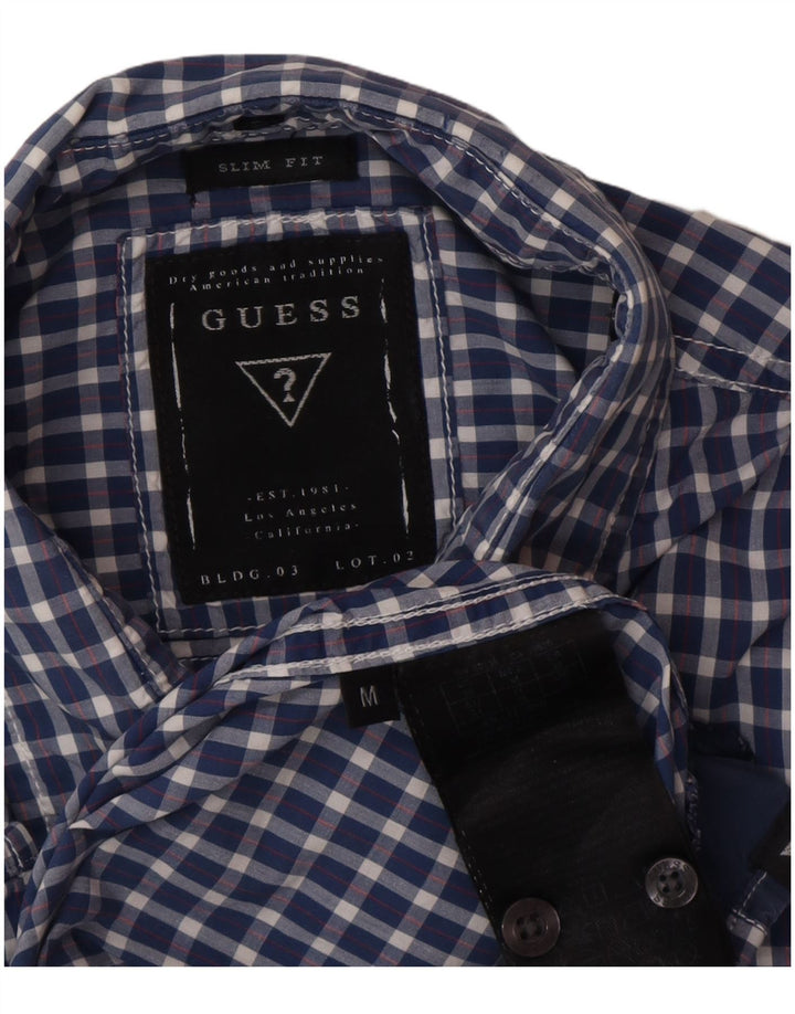 Guess muška uska košulja srednje plave boje gingham