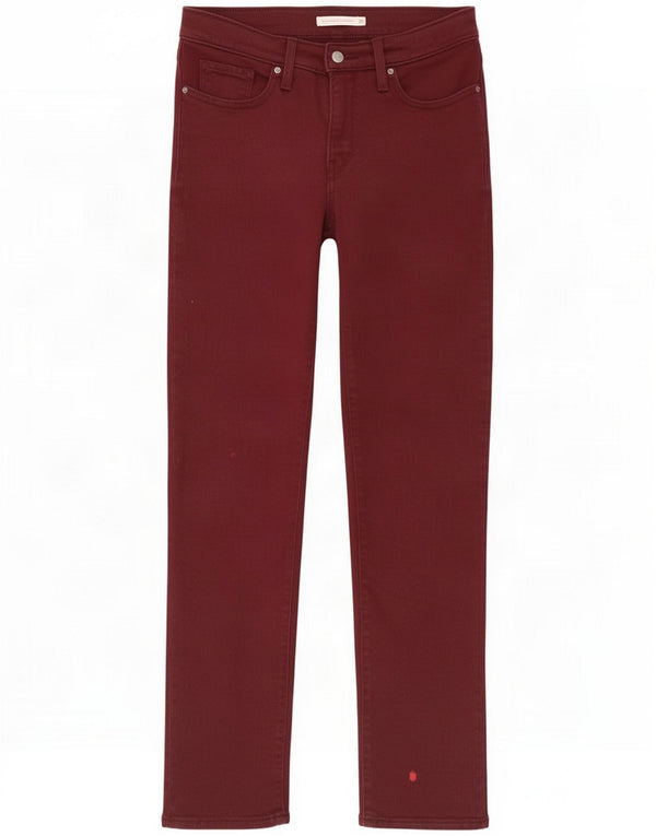 Levi's Womens 314 Shaping Straight Jeans UK 10 Small W27 L30 Burgundy