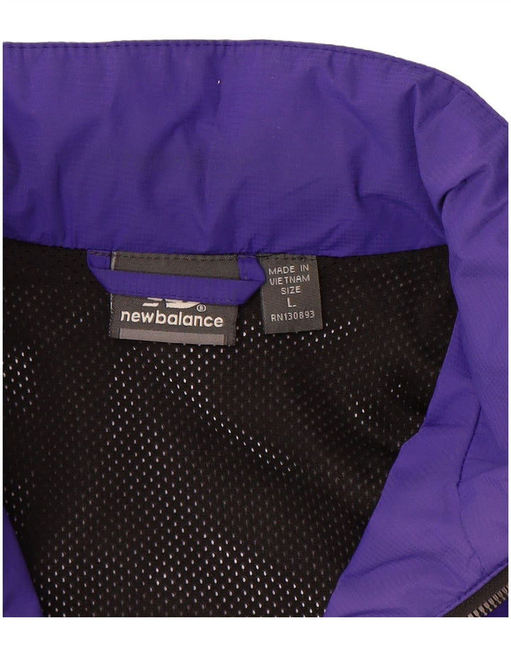 NEW BALANCE Womens Hooded Rain Jacket UK 16 Large Purple Polyester