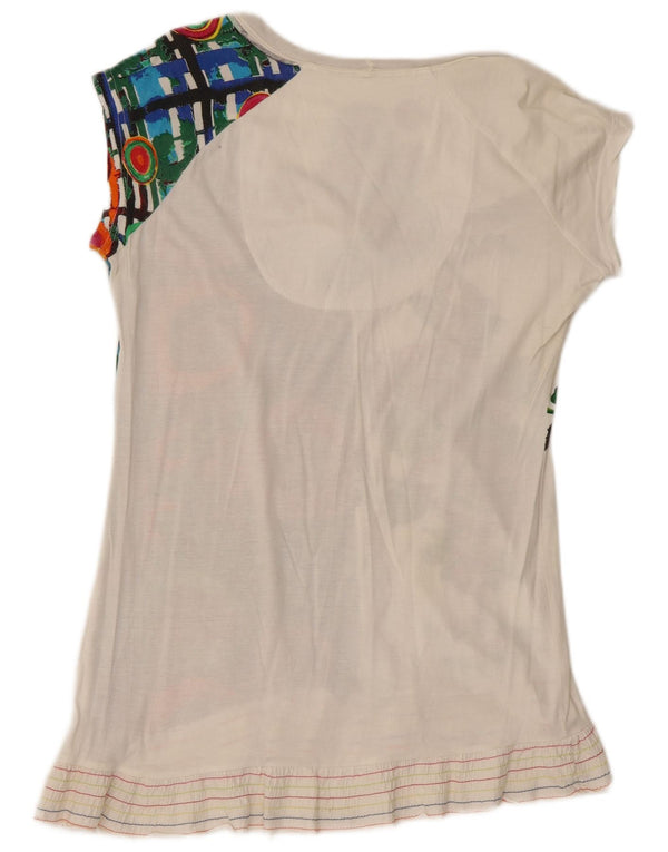 Desigual ženska majica s grafičkim motivima UK 18 XL bijela cvjetna