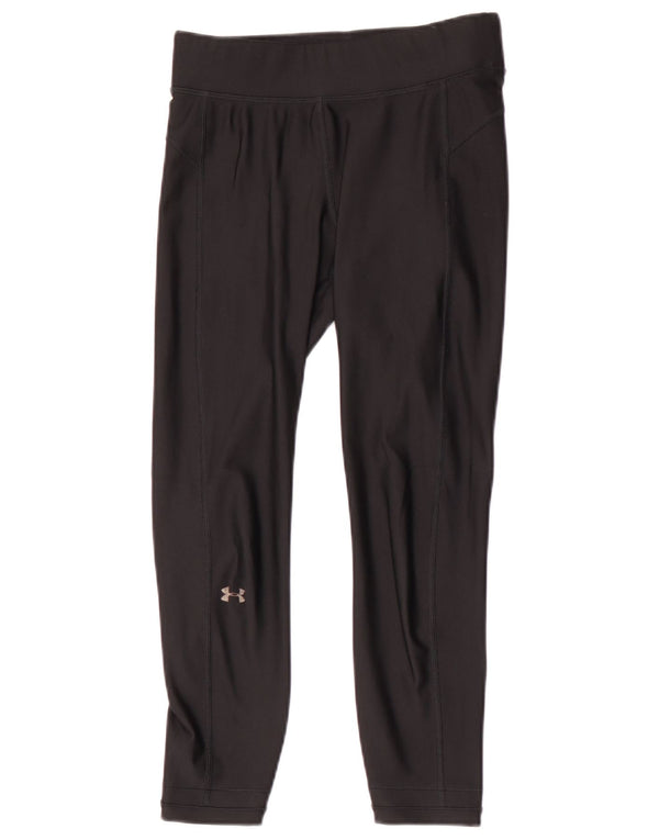 Under Armour Ženske Heat Gear Crop Leggings UK 8 Male crne