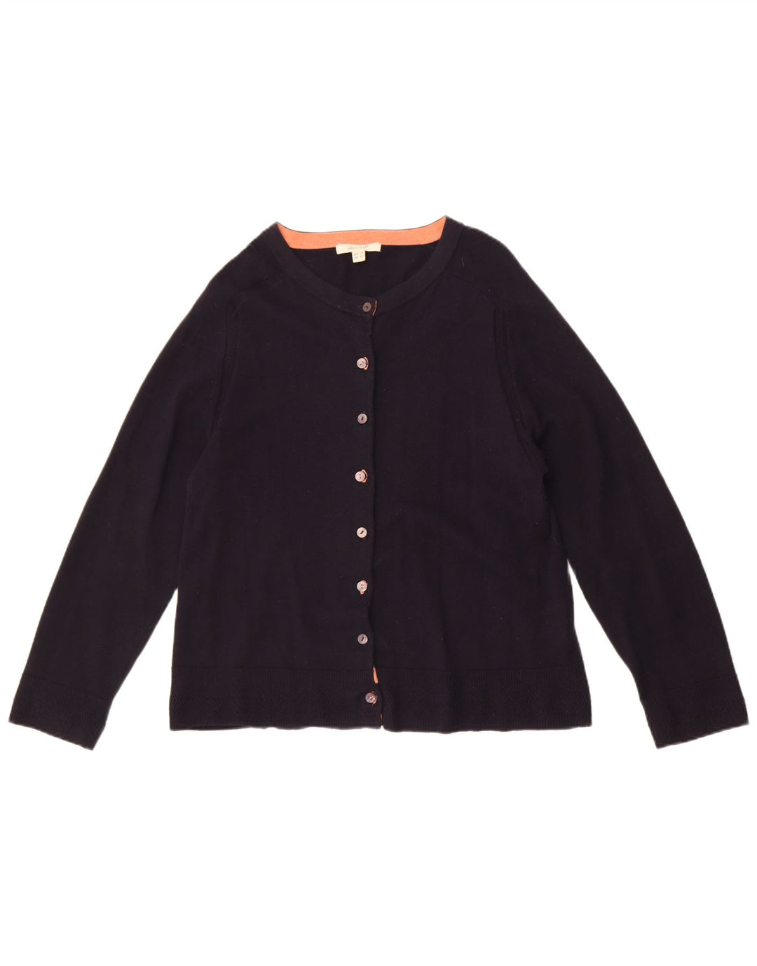 Bijeli ženski kratki kardigan pulover UK 14 Velika tamnoplava vuna