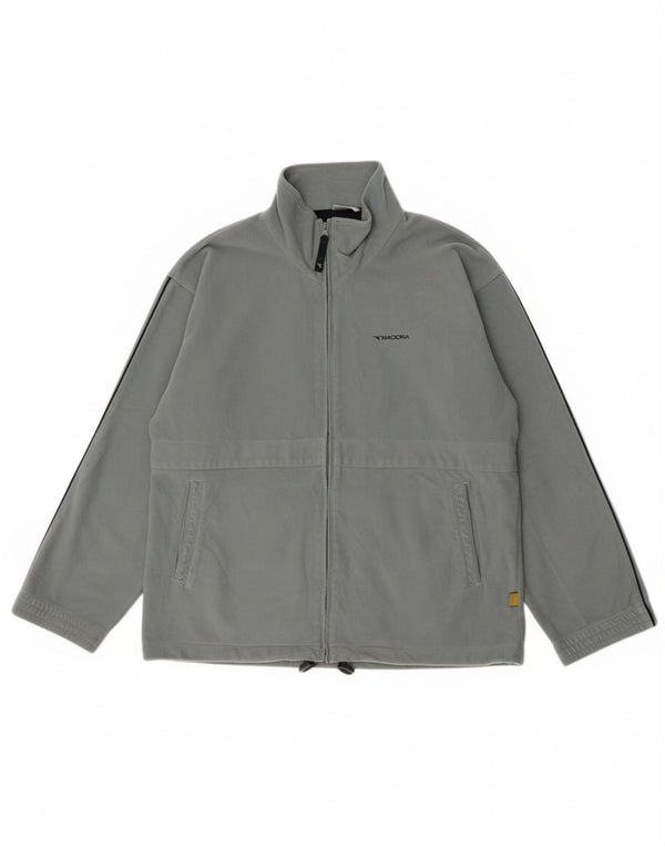 Diadora muška trenirka od velura, gornja jakna UK 40, veliki sivi poliester