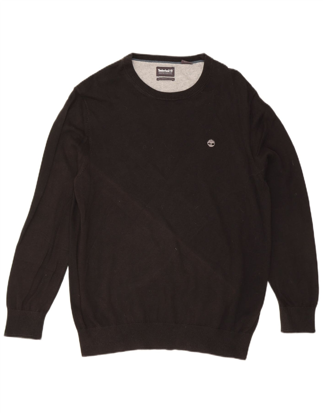 TIMBERLAND Mens Crew Neck Jumper Sweater Large Black Cotton
