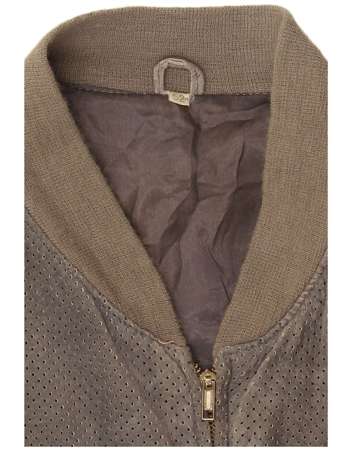 Vintage muška bomber jakna od brušene kože IT 52 XL siva